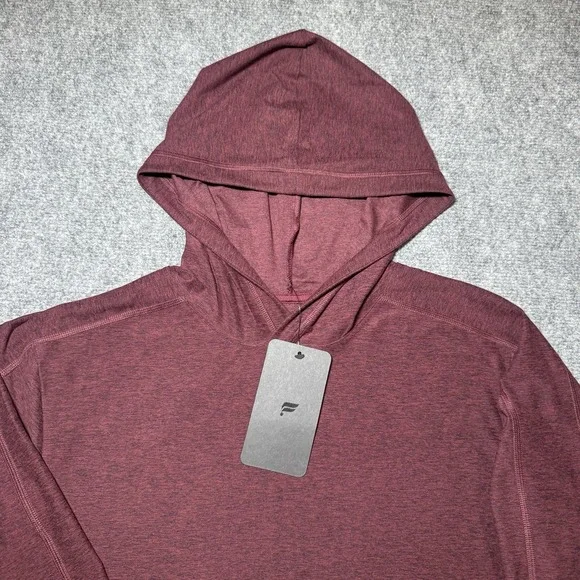 Fabletics The Cloud Jersey Hoodie Pullover Heather Burgundy Merlot Sz S NWT - Picture 3 of 12